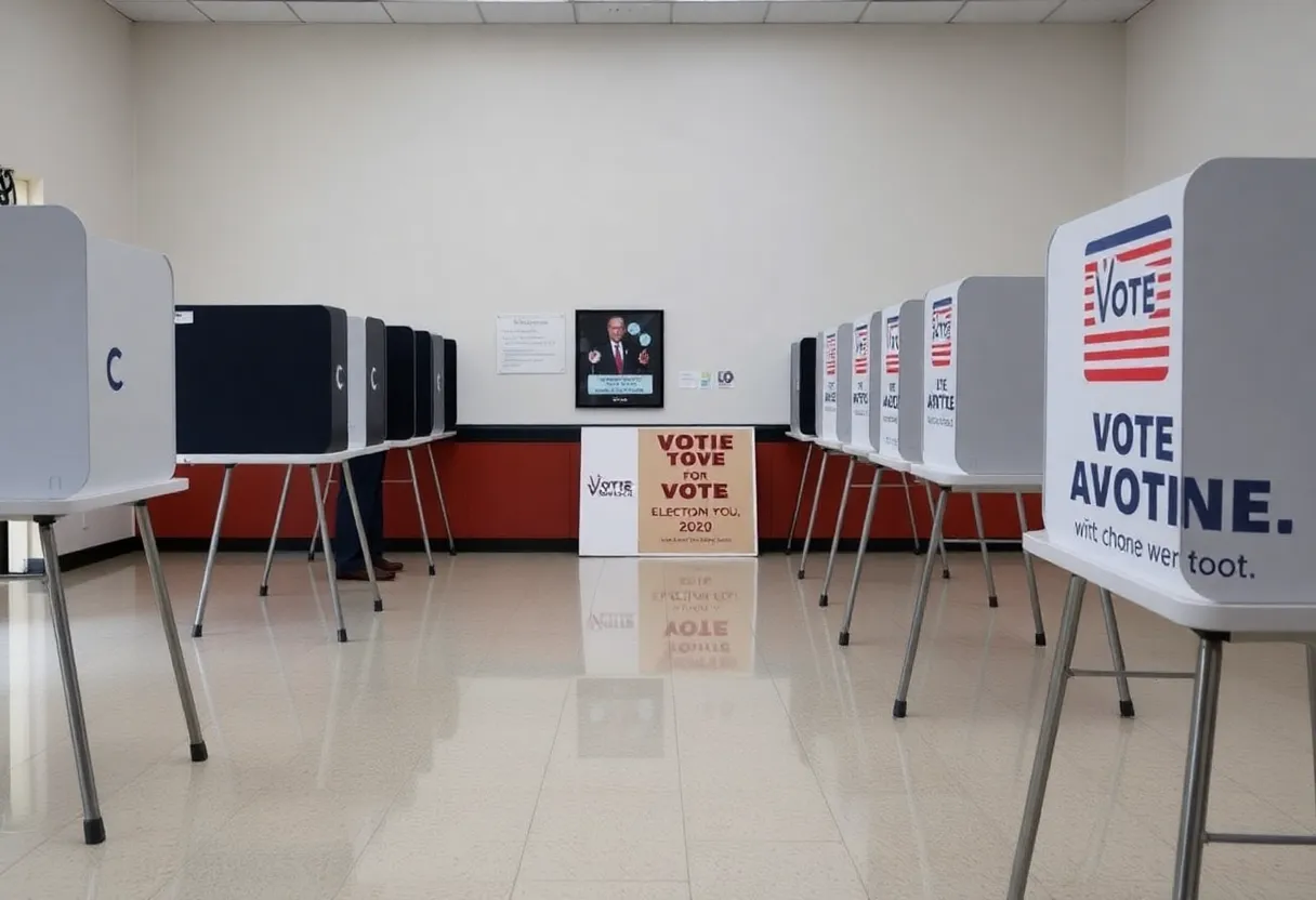 Empty voting booths indicating low turnout in Tennessee's special election