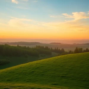 A peaceful landscape representing mental health awareness and healing