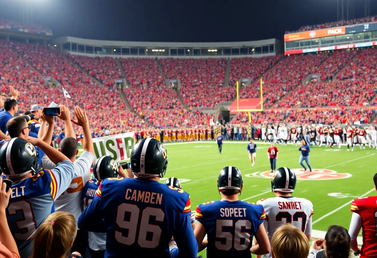 Missouri Tigers playing against Vanderbilt Commodores in a football game