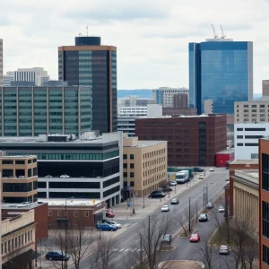 Nashville cityscape depicting local businesses facing property tax concerns.