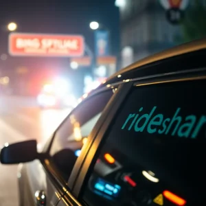 Scene of an alleged rideshare robbery with police presence