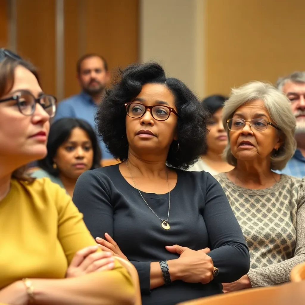 Parents advocating for charter schools at a school board meeting