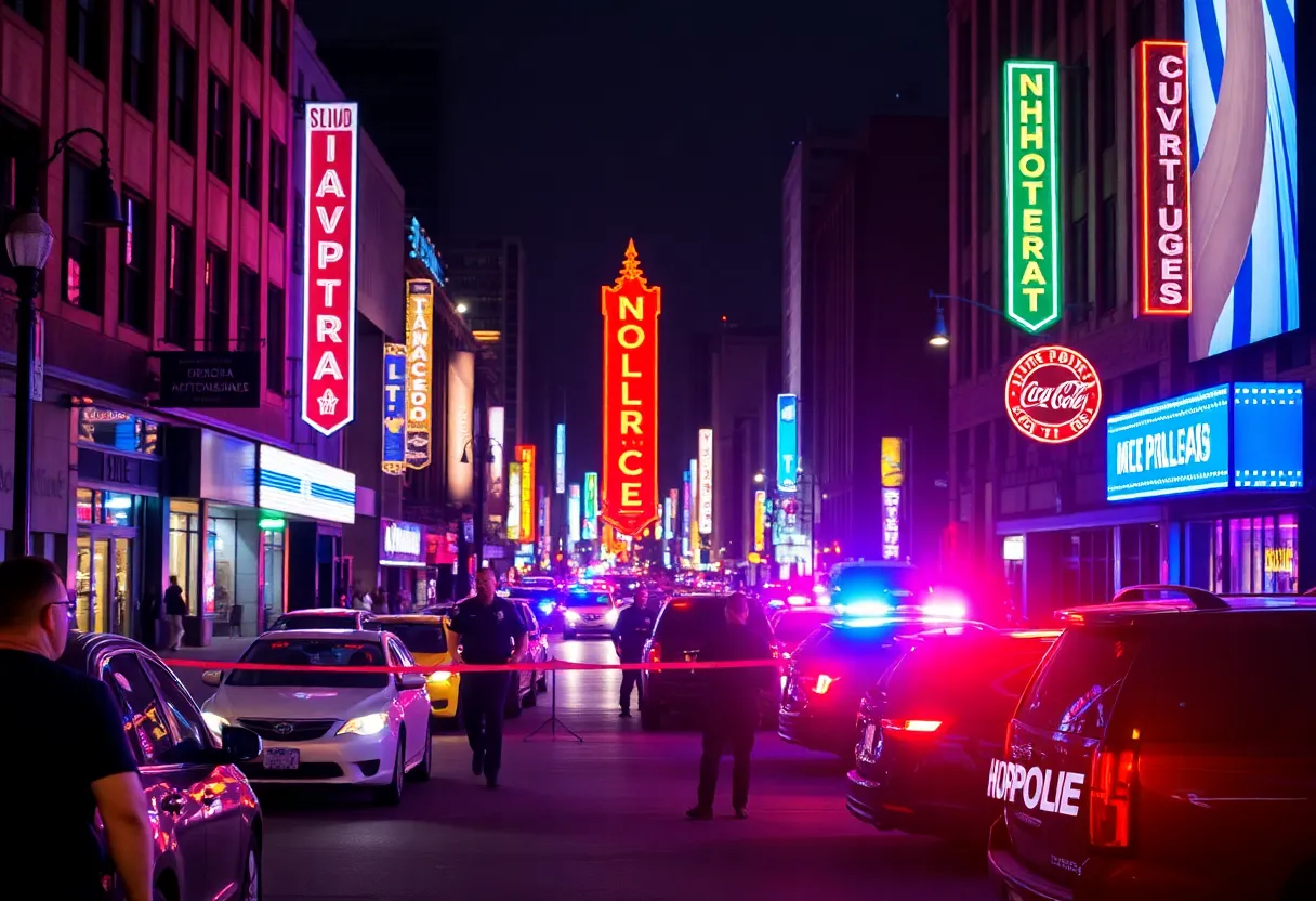 Police responding to a shooting incident in downtown Nashville