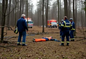 Emergency services responding to a skydiving accident in Nashville.
