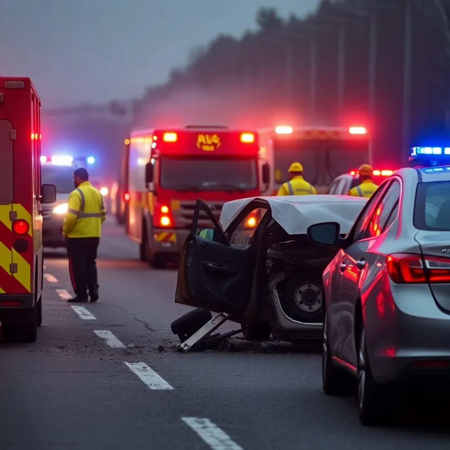 Emergency services respond to a tragic traffic accident in Nashville