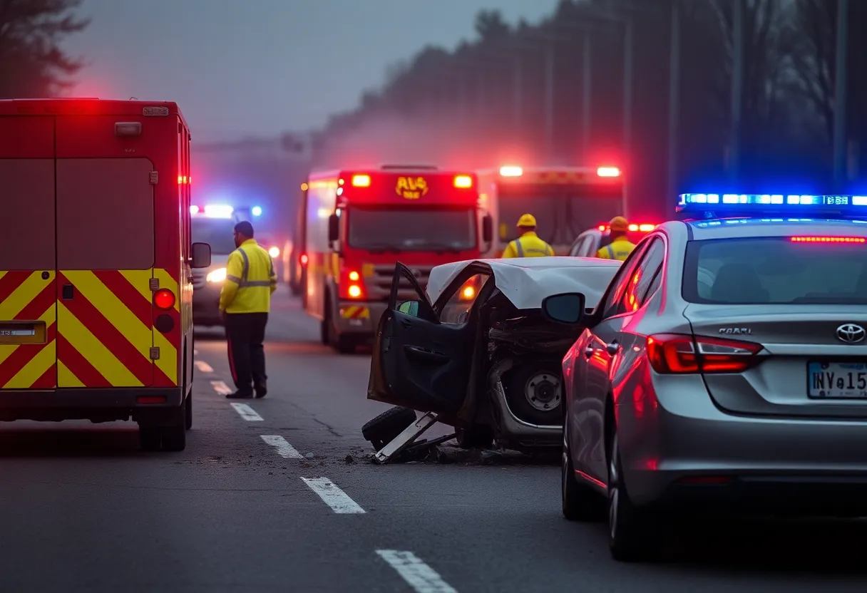 Emergency services respond to a tragic traffic accident in Nashville