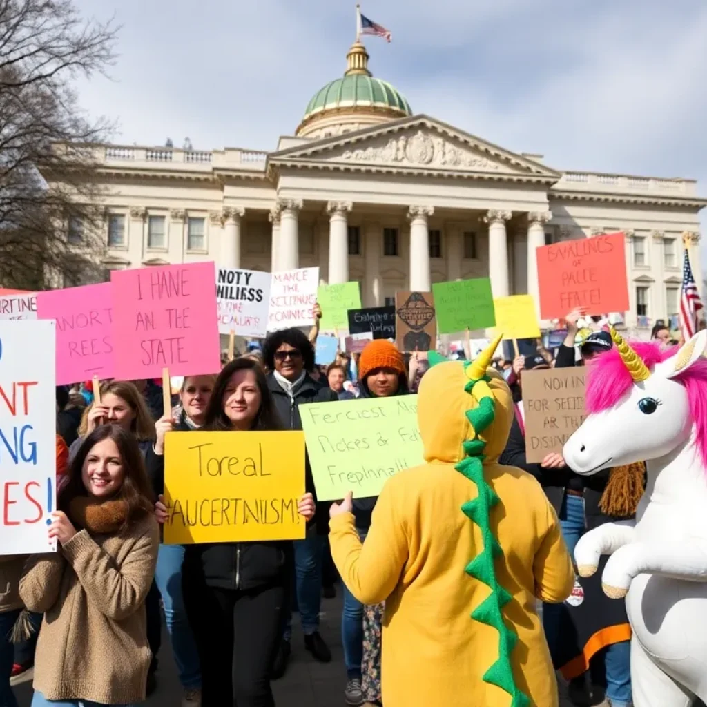 Huge crowd gathered during the No Kings Day protest at Tennessee State Capitol