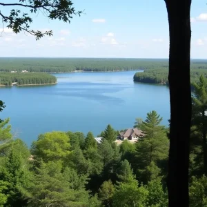 Scenic view of Percy Priest Lake and Smith Springs Recreation Area