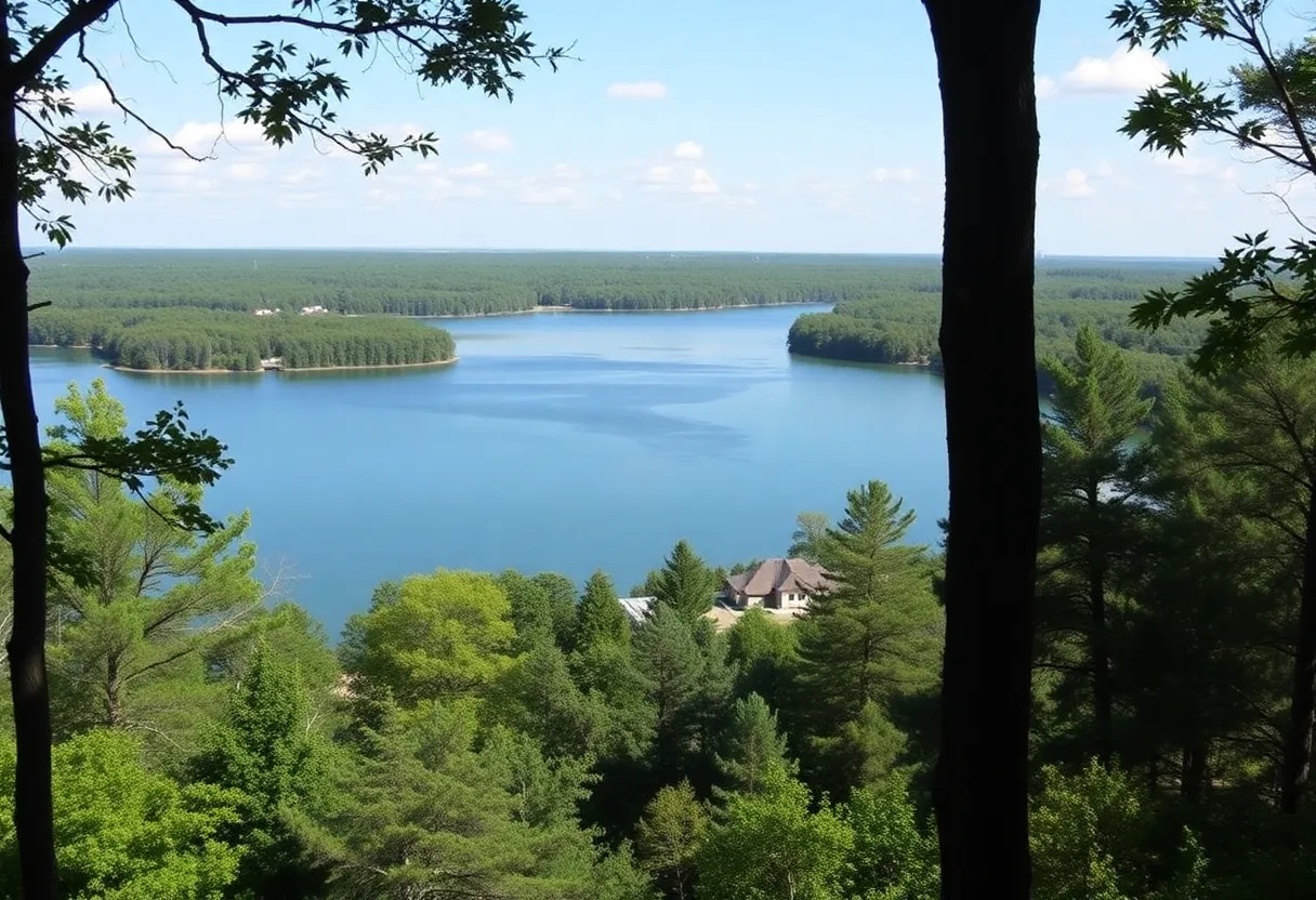 Scenic view of Percy Priest Lake and Smith Springs Recreation Area