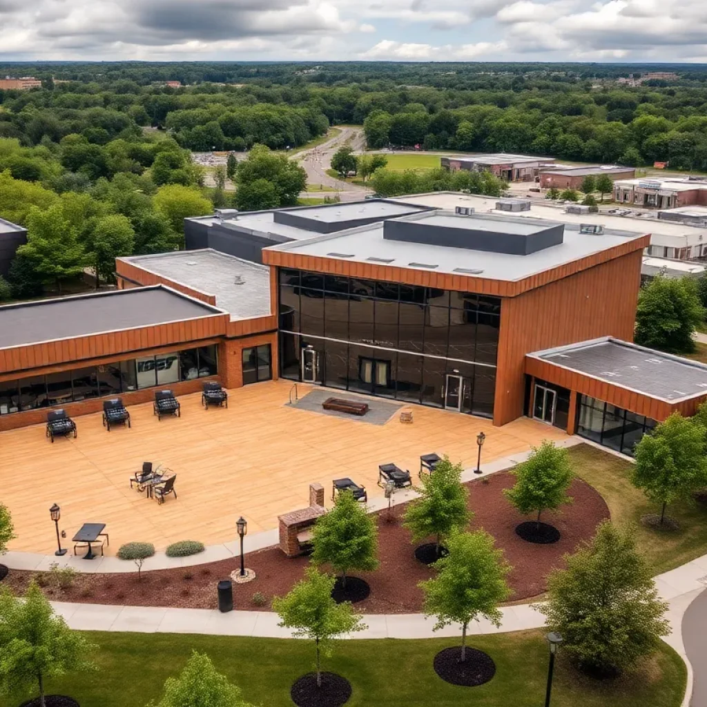 Rendering of Rock Nashville live music rehearsal campus with rehearsal spaces and production studios