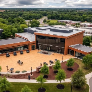 Rendering of Rock Nashville live music rehearsal campus with rehearsal spaces and production studios