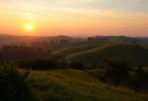 Beautiful countryside at sunset
