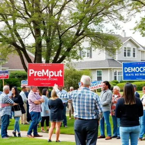 Political campaign scene in Nashville, Tennessee
