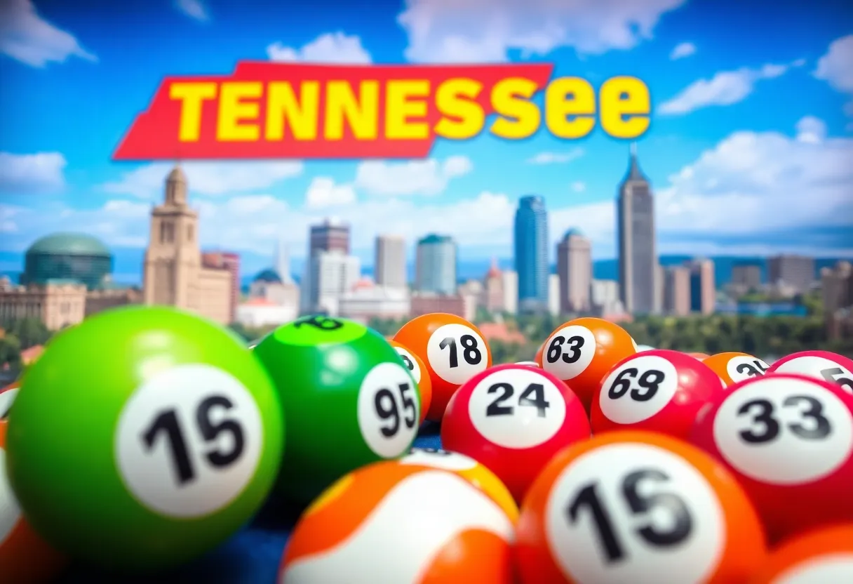 Tennessee Lottery drawing with winning numbers displayed