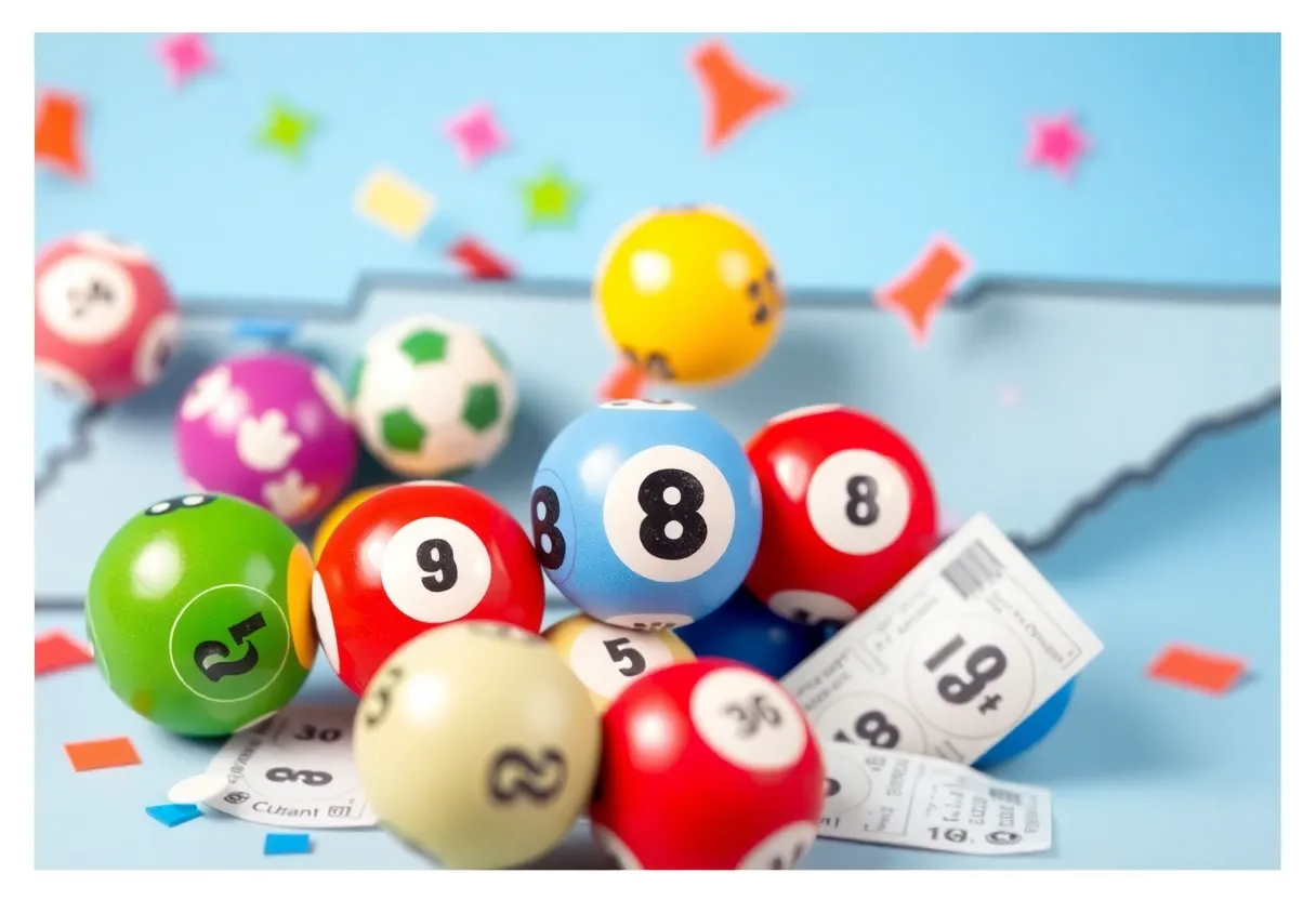 Colorful lottery balls and tickets representing Tennessee Lottery excitement