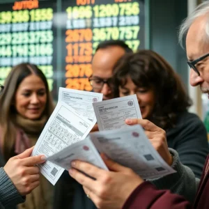 Players checking lottery tickets for Tennessee Lottery results