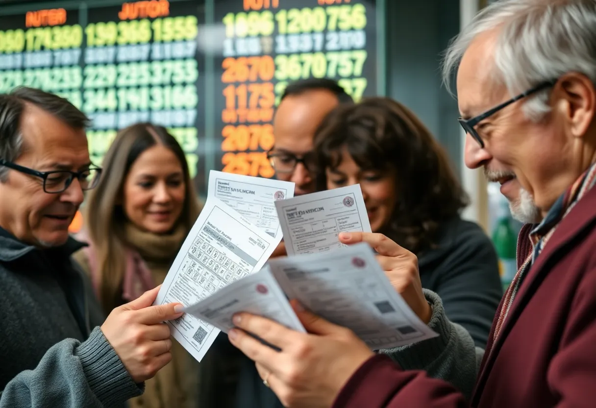 Players checking lottery tickets for Tennessee Lottery results