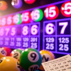 Representation of Tennessee Lottery winning numbers with lottery balls and a ticket