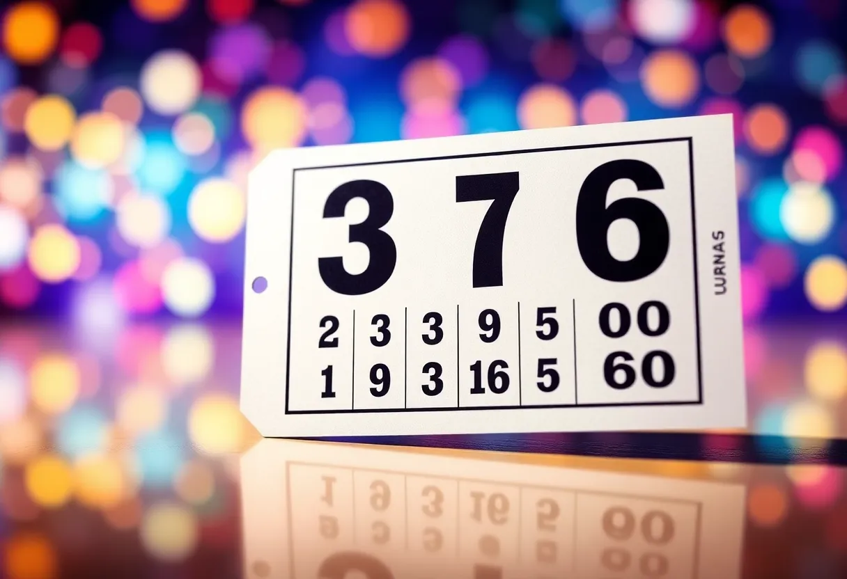 Visual representation of Tennessee Lottery winning numbers