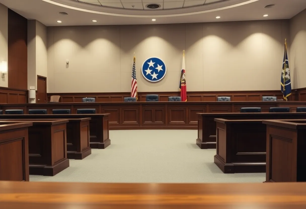 Interior view of the Tennessee Supreme Court courtroom