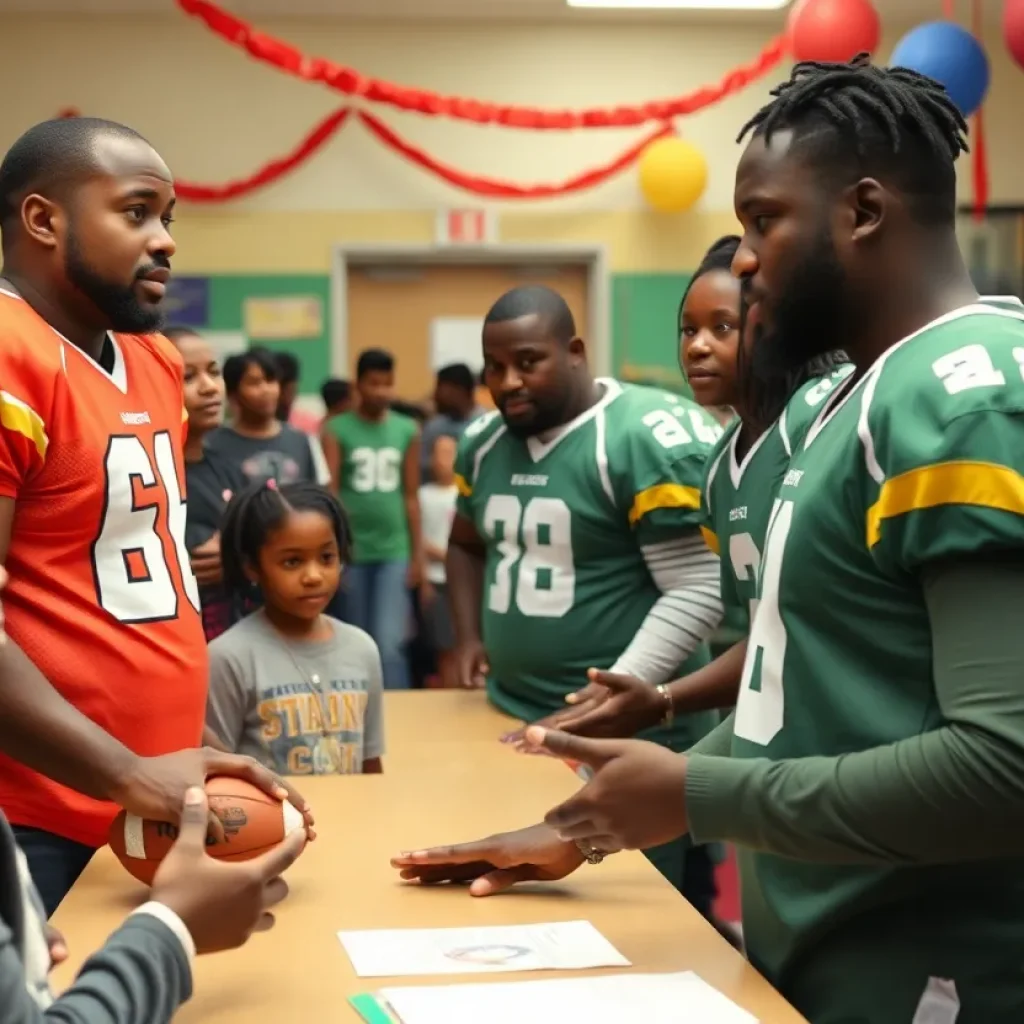 Tennessee Titans players engaging with local youth during community events.