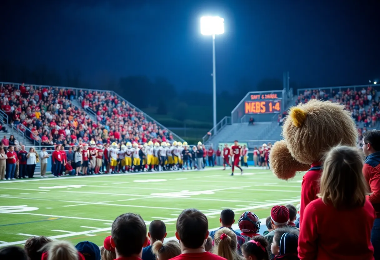 Fans and players at a Tennessee Titans community sports event