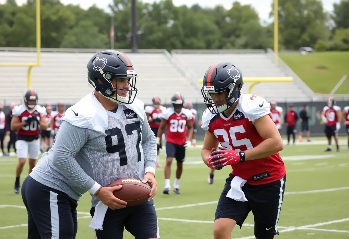 Tennessee Titans players during practice at Ascension Saint Thomas Sports Park