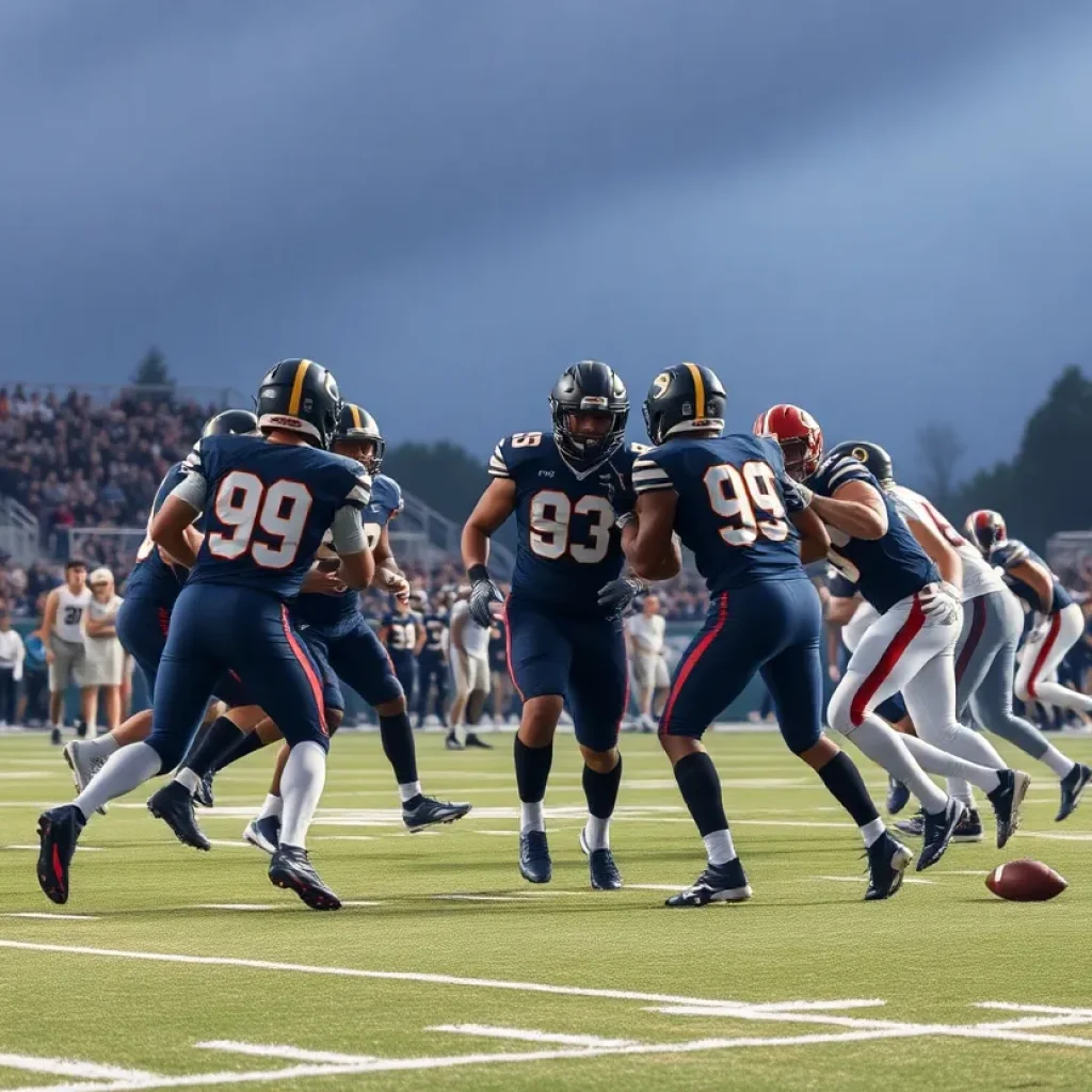 Football action between Tennessee Titans and New England Patriots