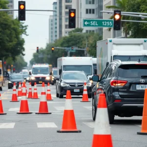 Emergency response at a traffic accident scene in Nashville