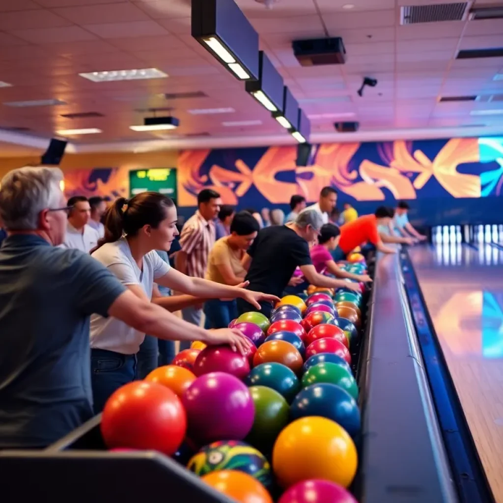 Vanderbilt bowling team in action during a tournament.