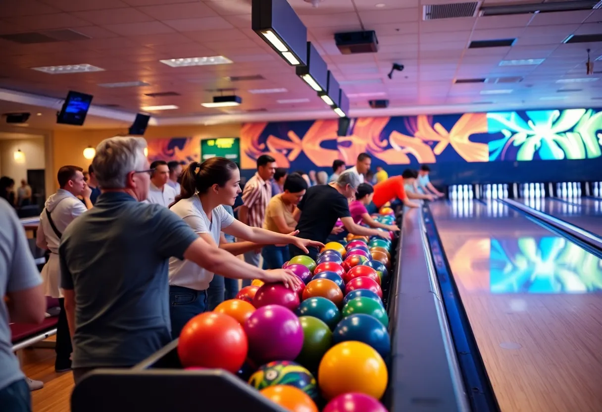 Vanderbilt bowling team in action during a tournament.