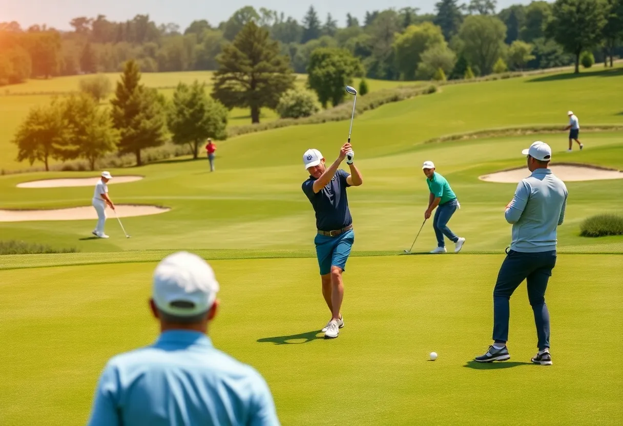Vanderbilt men's golf team competing in a collegiate tournament