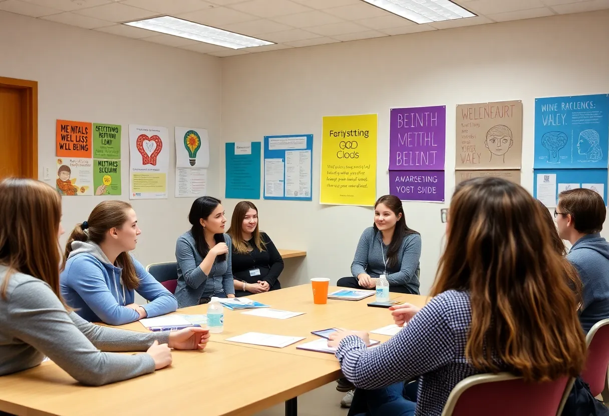 Students participating in a mental health awareness workshop at Vanderbilt University