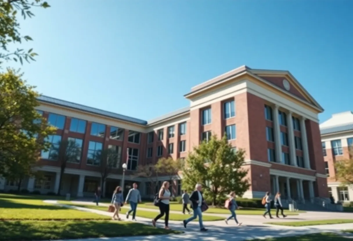 Students walking on Vanderbilt University campus