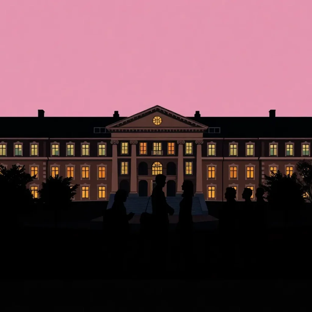 Silhouette of Vanderbilt University campus representing academic discussions