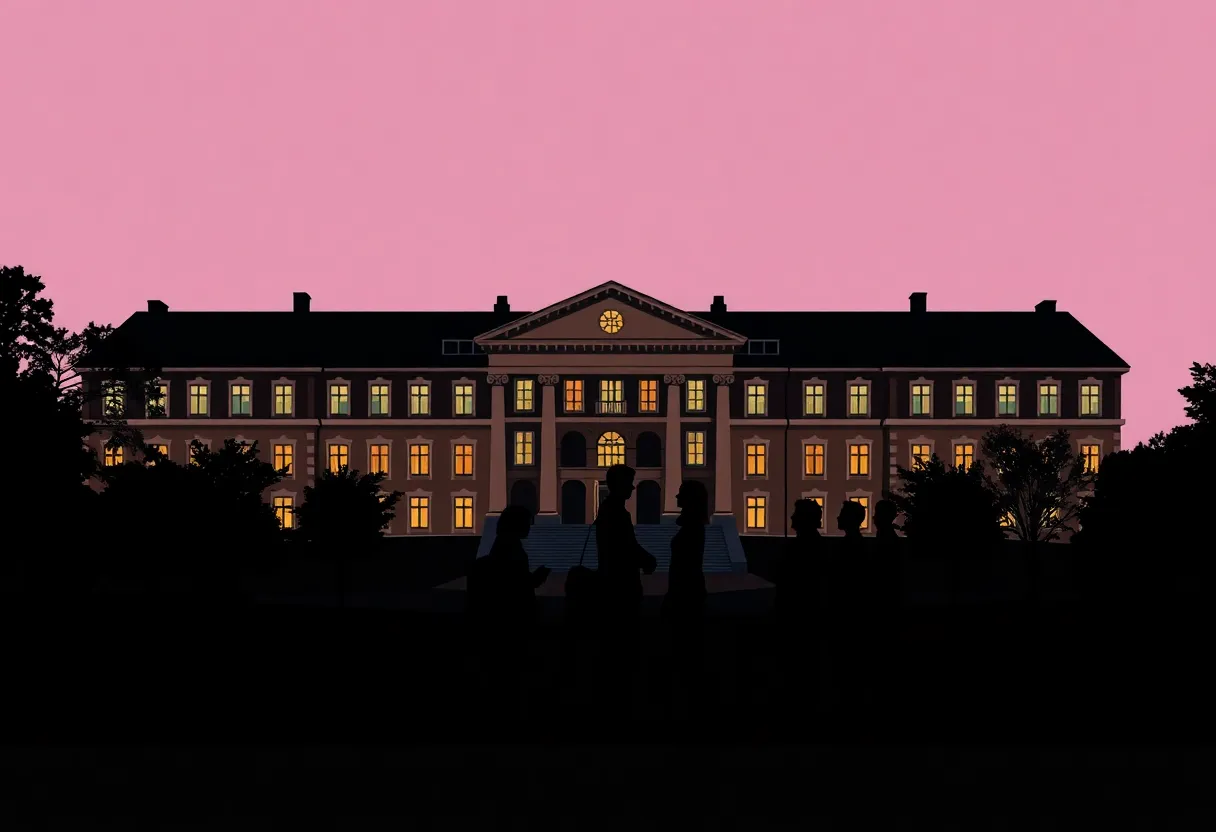 Silhouette of Vanderbilt University campus representing academic discussions