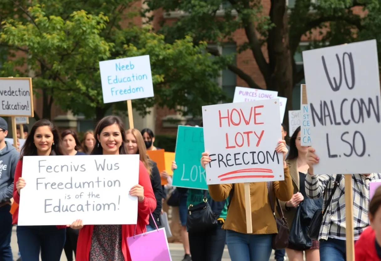 Students and faculty protesting on Vanderbilt University's campus