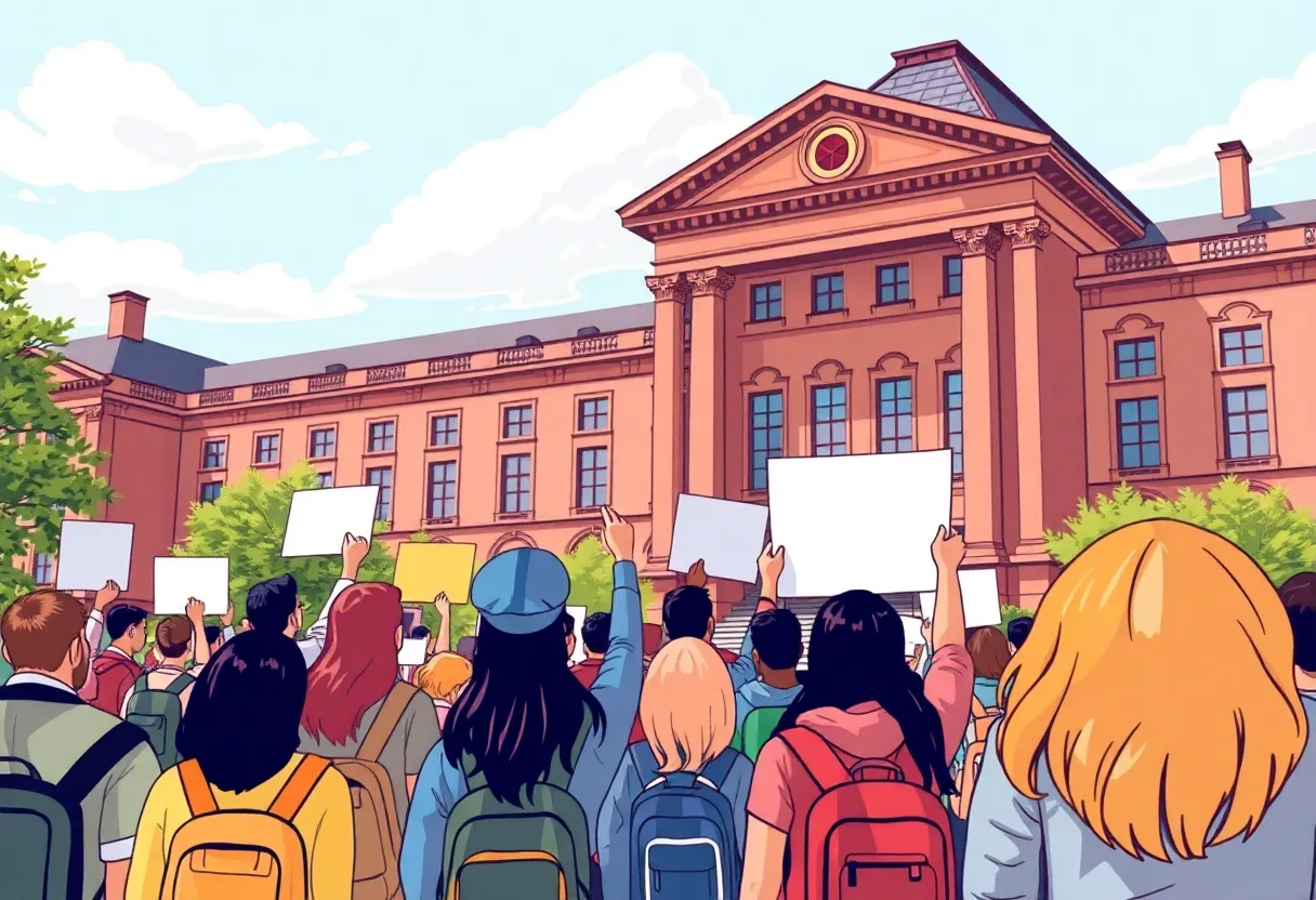 Students protesting at Vanderbilt University campus