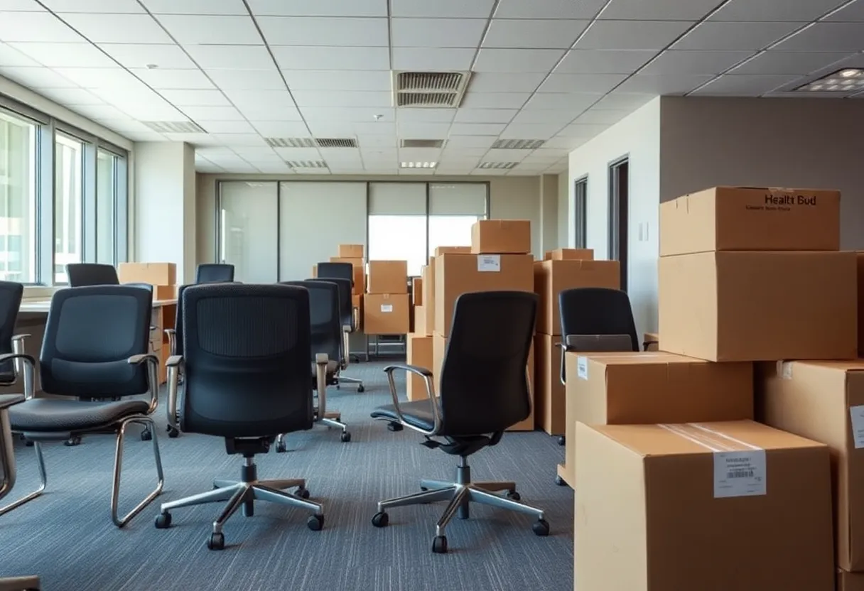 Empty office space representing layoffs at Wellpath in Davidson County