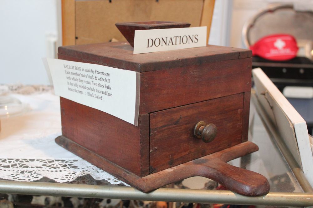 Wooden ballot box used for casting votes