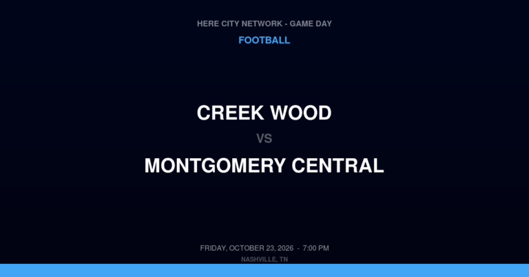 Creek Wood vs. Montgomery Central — Football Game Day — Cunningham, TN — Oct 23, 2026
