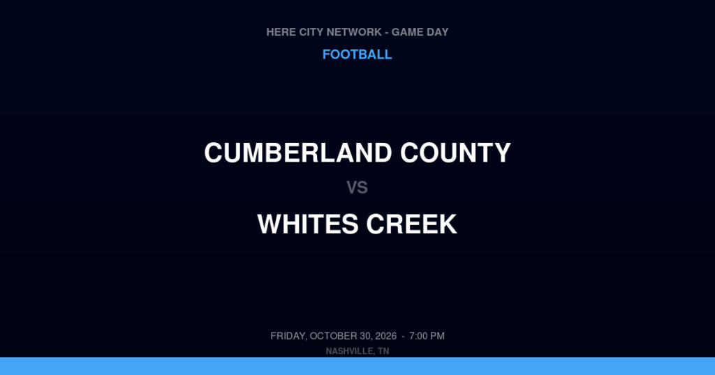 Cumberland County vs. Whites Creek — Football Game Day — Whites Creek, TN — Oct 30, 2026