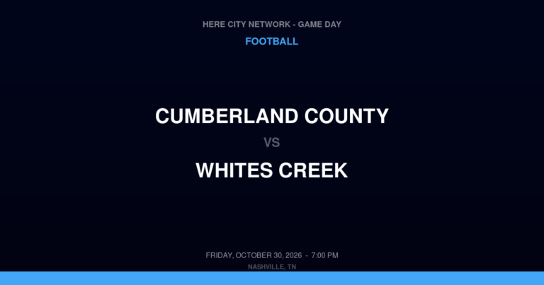 Cumberland County vs. Whites Creek — Football Game Day — Whites Creek, TN — Oct 30, 2026