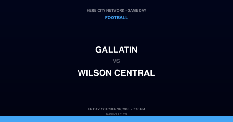 Gallatin vs. Wilson Central — Football Game Day — Lebanon, TN — Oct 30, 2026