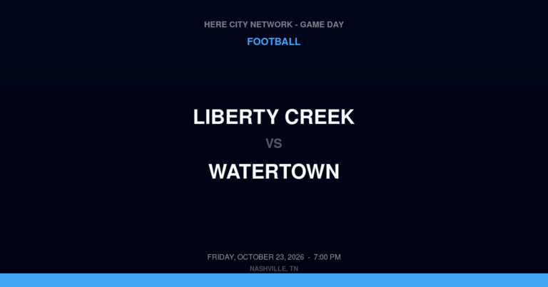 Liberty Creek vs. Watertown — Football Game Day — Watertown, TN — Oct 23, 2026