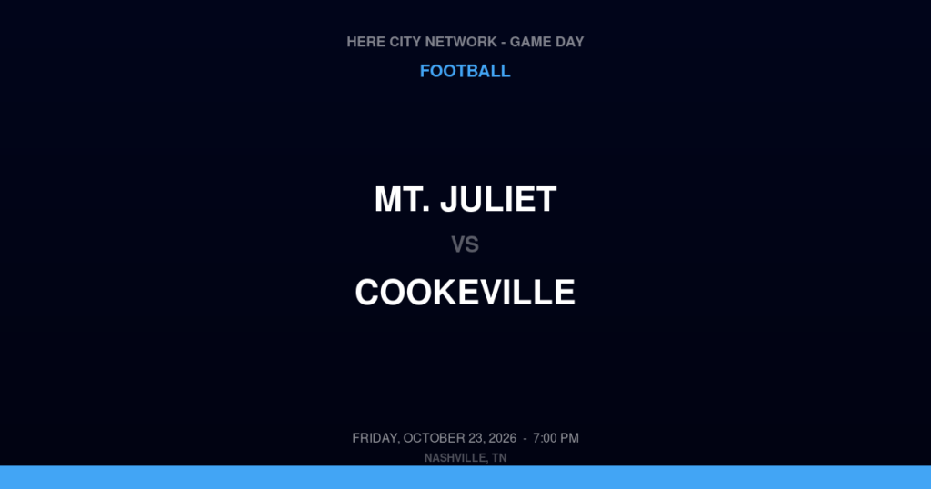 Mt. Juliet vs. Cookeville — Football Game Day — Cookeville, TN — Oct 23, 2026