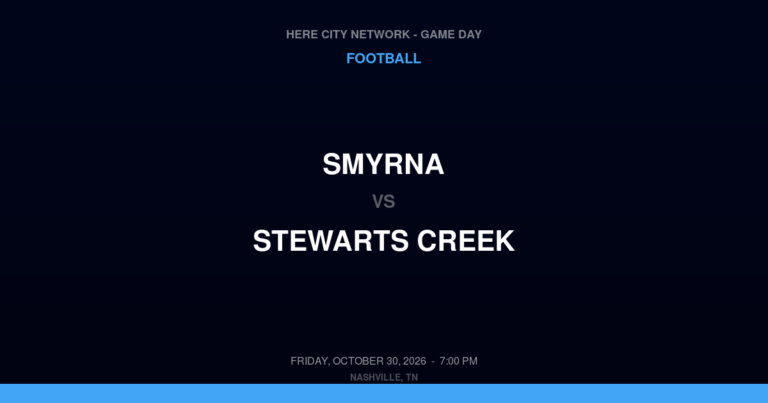 Smyrna vs. Stewarts Creek — Football Game Day — Smyrna, TN — Oct 30, 2026
