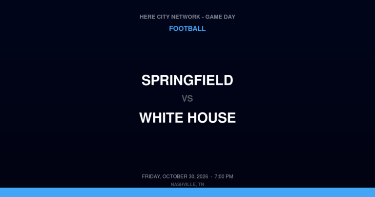 Springfield vs. White House — Football Game Day — White House, TN — Oct 30, 2026