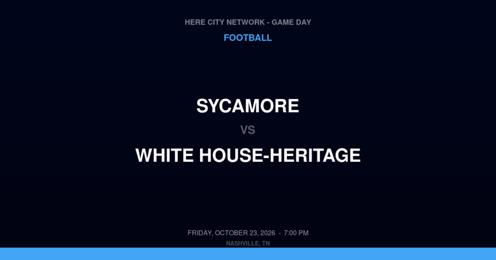 Sycamore vs. White House-Heritage — Football Game Day — White House, TN — Oct 23, 2026