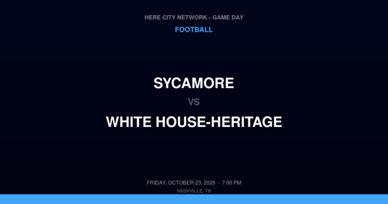 Sycamore vs. White House-Heritage — Football Game Day — White House, TN — Oct 23, 2026